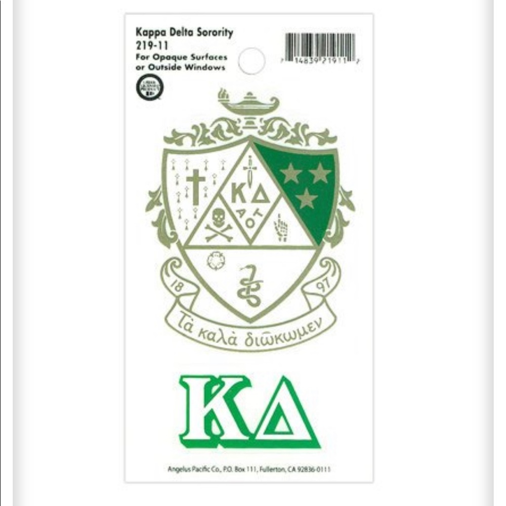 KAPPA DELTA CREST STICKER